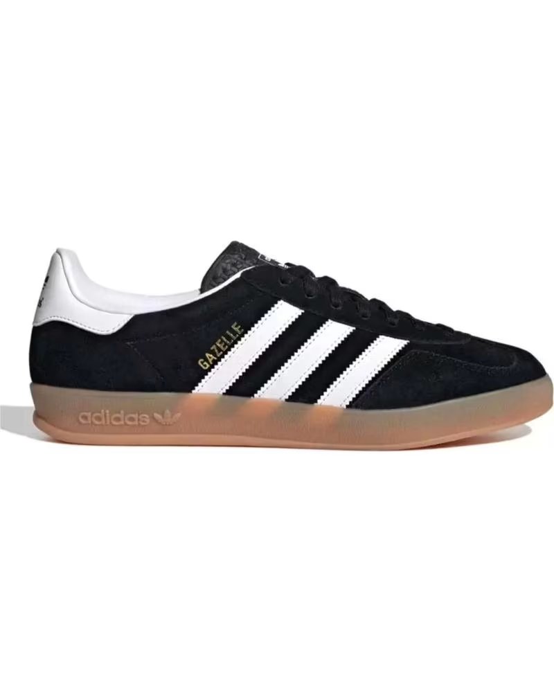 ADIDAS GAZELLE INDOOR JI2060 NERO STRISCE BIANCHE SUOLA GOMMA BLACK
