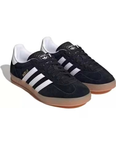 ADIDAS GAZELLE INDOOR JI2060 NERO STRISCE BIANCHE SUOLA GOMMA BLACK