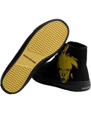 Sportif pour Femme CALVIN KLEIN ZAPATILLAS URBANAS DE CORTE ALTO R4134 PARA HOMBRE NEGRO-AMARILLO