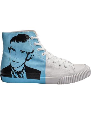 Sportif pour Femme CALVIN KLEIN ZAPATILLAS URBANAS DE CORTE ALTO S0347 PARA HOMBRE BLANCO-AZUL CELESTE