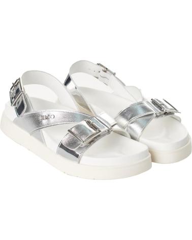 Woman Sandals LIU JO SANDALIAS DE PLATAFORMA 4A4727EX257 PARA MUJER BLANCO PLATEADO
