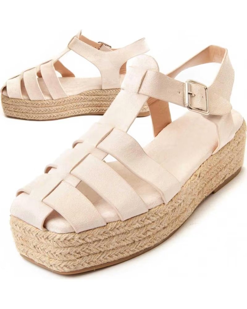Zapatos de cuña de Mujer MONTEVITA SANDALIAS DE CUÑA MONTEVITA MECALI BEIGE