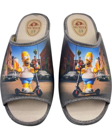 Pantofole per Donna e Uomo MUYTER ZAPATILLAS 232 SIMPSON PATINETE GRIS VARIOS COLORES