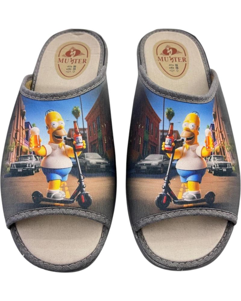 Pantofole per Donna e Uomo MUYTER ZAPATILLAS 232 SIMPSON PATINETE GRIS VARIOS COLORES