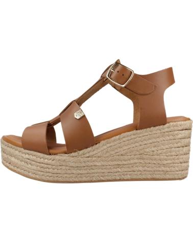 SANDALI CON ZEPPA POPA GRUMARI CUOIO MARRONE CUERO