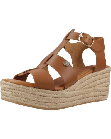 SANDALI CON ZEPPA POPA GRUMARI CUOIO MARRONE CUERO