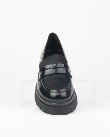 MOCASSIN POUR FEMME CARAMELO CAR420-2 NOIR EN POIL COMB NEGRO Y PELOCOMB Y PELO