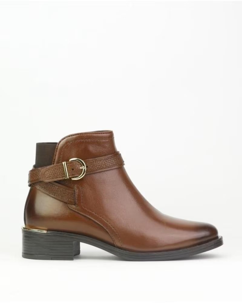 CARAMELO BOTTINES FEMME CAR410-3 EN CUIR MARRON PIEL CUEROPIEL CUERO