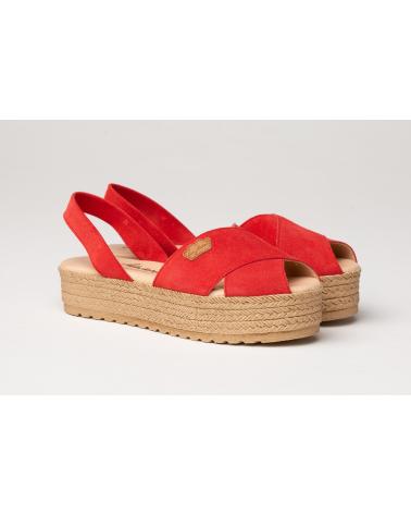 Sandalias-De-Mujer--IBICENCA-ANTE-CRUZ-GEL-MEMORY-FOAM-1257-ROJO