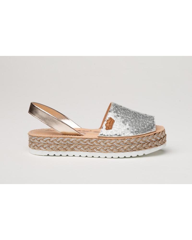 Chaussures pour Femme EVA MAÑAS IBICENCA GLITTER-SEQUINS GEL-MEMORY FOAM 1253 PLATA