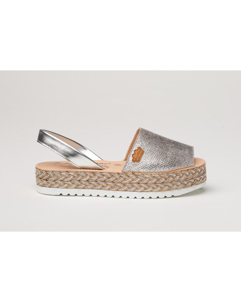 Schuhe für Damen EVA MAÑAS IBICENCA SACO METALIZADO GEL-MEMORY FOAM 1254 PLATA