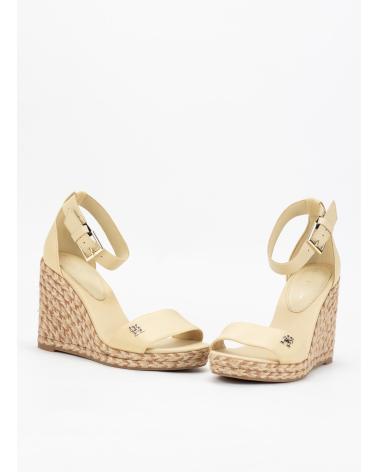 TOMMY HILFIGER SANDALIAS COLORFUL HIGH WEDGE SATIN SANDAL OR ORO