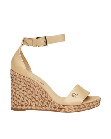 TOMMY HILFIGER SANDALIAS COLORFUL HIGH WEDGE SATIN SANDAL OR ORO