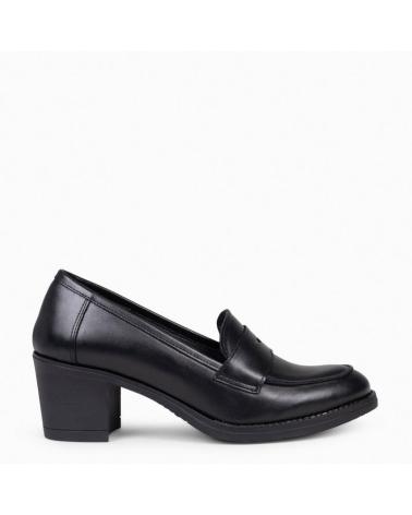 Woman shoes MIMAO MOKKA - MOCASIN DE NAPA CON TACON NEGRO