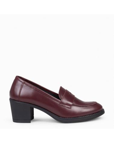 Woman shoes MIMAO MOKKA - MOCASIN DE NAPA CON TACON BURDEOS