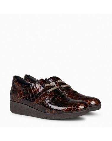Chaussures compensées pour Femme MIMAO BLUCHER COCO - MOCASIN CORDONES ELASTICOS MARRON MARRóN