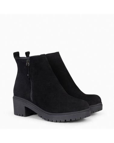 Woman Mid boots MIMAO POP - BOTIN DE PIEL HIDROFUGO NEGRO