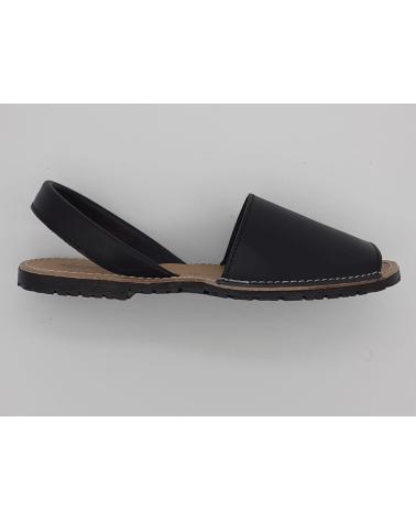 Sandalias de Mujer CALZADOMANIA MENORQUINA PIEL PLANA NEGRO