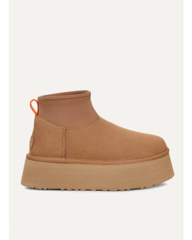 UGG CLASSIC MINI DIPPER LEDERSTIEFELETTE BEIGE CUERO