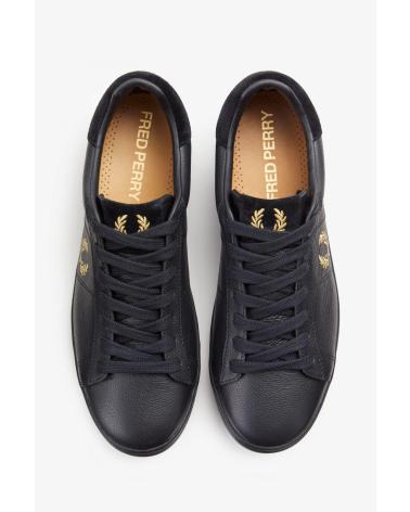 Deportivas de Hombre FRED PERRY SPENCER TUMBLED LEATHER - 41 BLACK