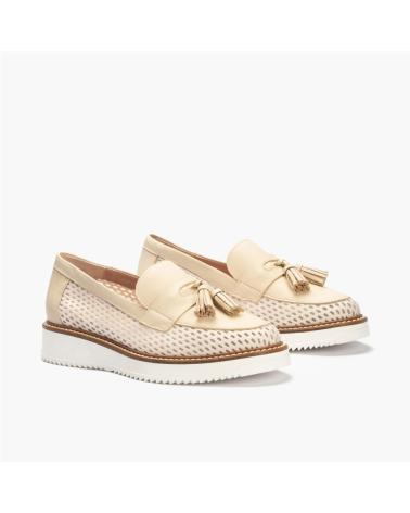 Mocassini per Donna PITILLOS MOCASIN PLATAFORMA BAJA MUJER REJILLA CON BORLAS BEIGE