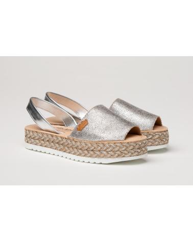 Schuhe für Damen EVA MAÑAS IBICENCA SACO METALIZADO GEL-MEMORY FOAM 1254 PLATA