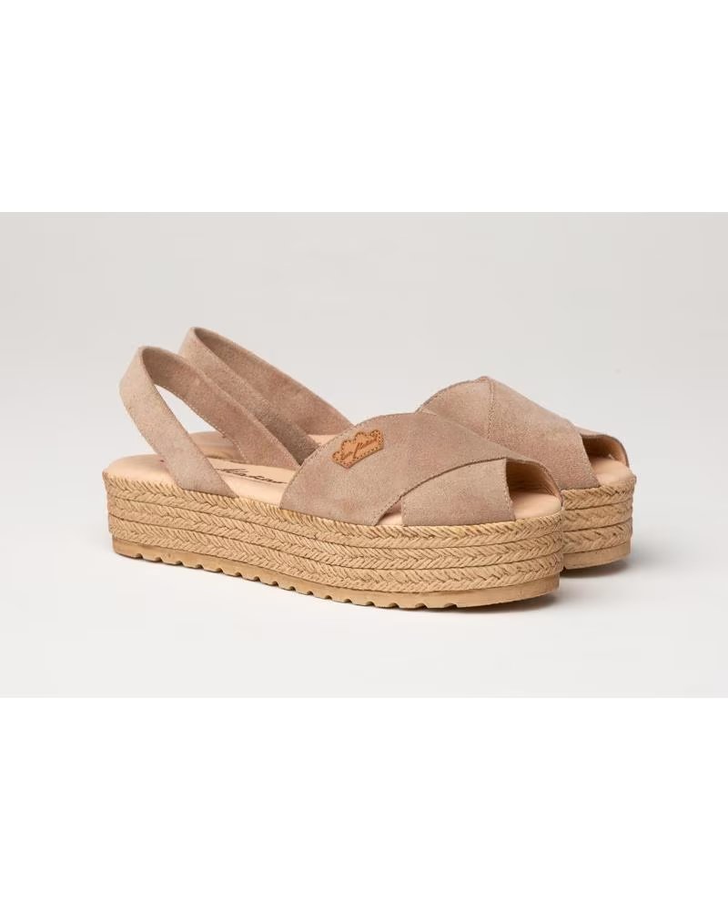 EVA MAÑAS SANDALIA IBICENCA ANTE CRUZ CON PLANTILLA GEL-MEMORY FOAM 1257 TAUPE