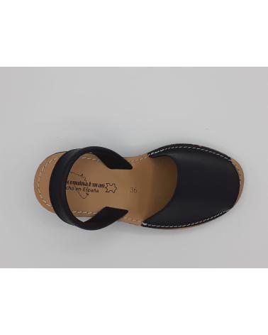 Sandales pour Femme HURAN MENORQUINA PIEL CUNA NEGRO