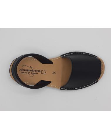 Sandalias de Mujer CALZADOMANIA MENORQUINA PIEL PLANA NEGRO