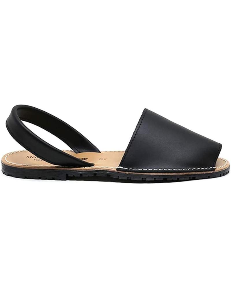 Sandalias de Mujer CALZADOMANIA MENORQUINA PIEL PLANA NEGRO
