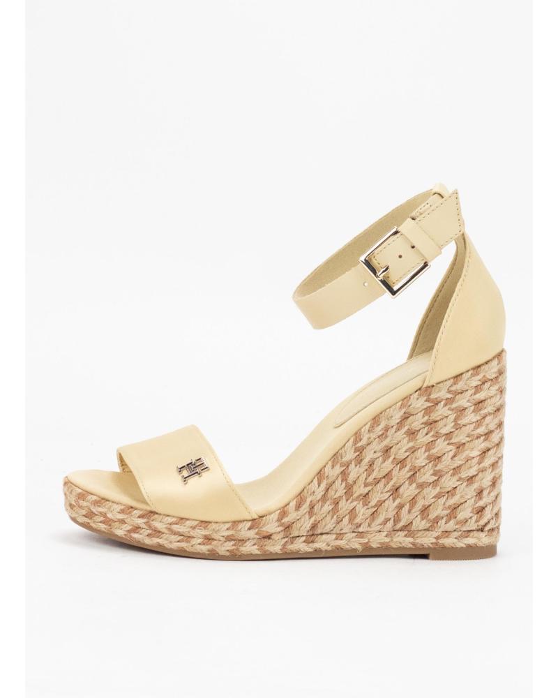 TOMMY HILFIGER SANDALIAS COLORFUL HIGH WEDGE SATIN SANDAL OR ORO