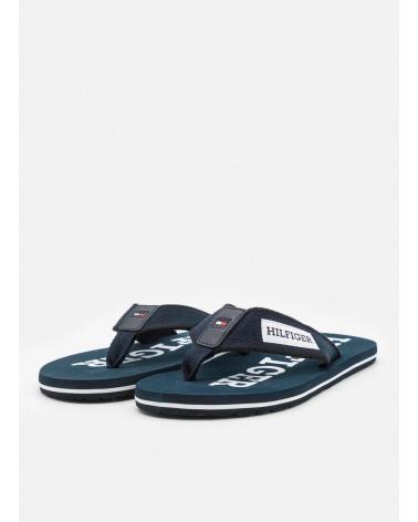CHANCLAS TOMMY HILFIGER PATCH HILFIGER BEACH SANDAL FM0FM05024 AZUL MARINO MARINO