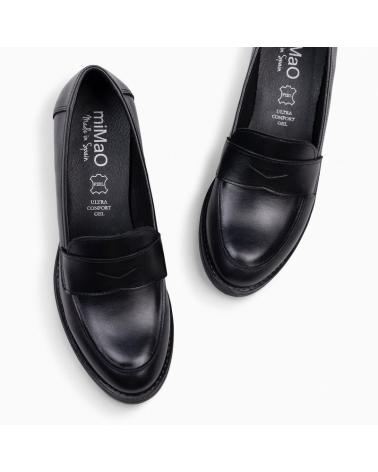 Woman shoes MIMAO MOKKA - MOCASIN DE NAPA CON TACON NEGRO
