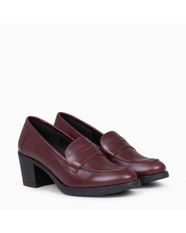 Woman shoes MIMAO MOKKA - MOCASIN DE NAPA CON TACON BURDEOS