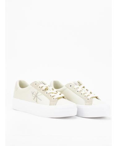 Sportif pour Femme CALVIN KLEIN ZAPATILLAS BOLD VULC FLATF LOW MIX ML MTR BLANC BLANCO