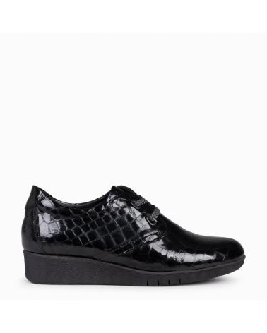 Zapatos de cuña für Damen MIMAO BLUCHER COCO - MOCASIN CORDONES ELASTICOS NEGRO