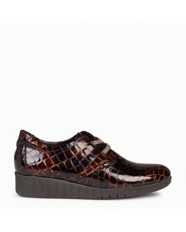 Zapatos de cuña für Damen MIMAO BLUCHER COCO - MOCASIN CORDONES ELASTICOS MARRON MARRóN