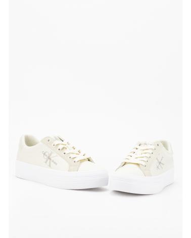 Sportif pour Femme CALVIN KLEIN ZAPATILLAS BOLD VULC FLATF LOW MIX ML MTR BLANC BLANCO