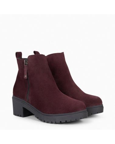 Woman Mid boots MIMAO POP - BOTIN DE PIEL HIDROFUGO BURDEOS
