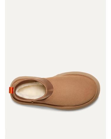 UGG CLASSIC MINI DIPPER LEATHER ANKLE BOOT BEIGE CUERO