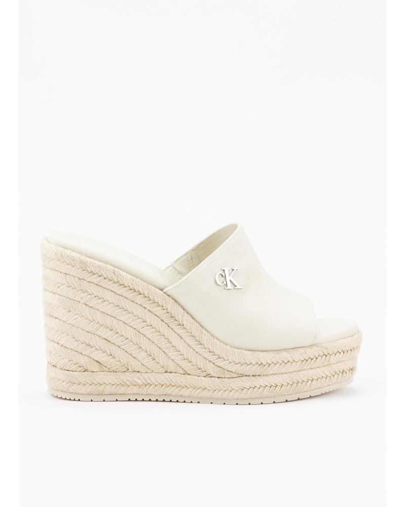Woman Sandals CALVIN KLEIN WEDGE ROPE SLIDE MG BEIGE
