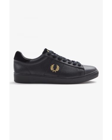 Sportif pour Homme FRED PERRY SPENCER TUMBLED LEATHER - 41 BLACK