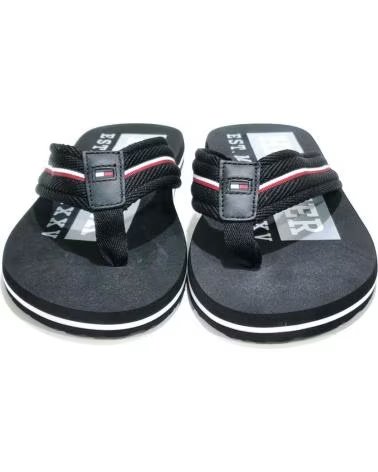 Chanclas de Hombre TOMMY HILFIGER 10121-449857 EN TEXTIL CON SUELA DE GOMA EVA NEGRO