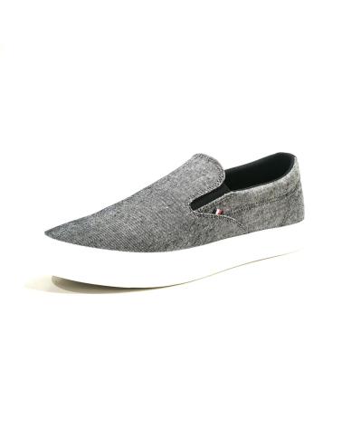 Zapatos de Hombre TOMMY HILFIGER ZAPATILLA CASUAL DE LONA CON SUELA DE GOMA NEGRO