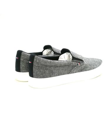 Zapatos de Hombre TOMMY HILFIGER ZAPATILLA CASUAL DE LONA CON SUELA DE GOMA NEGRO
