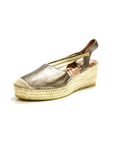 Zapatos de cuña per Donna VIGUERA ALPARGATA CASUAL DE PIEL CON CUNA Y PLATAFORMA DE YUTE FUMO