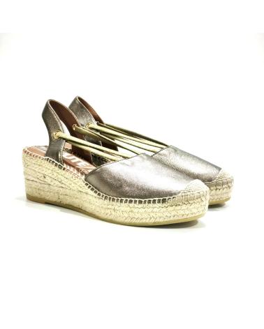 Zapatos de cuña per Donna VIGUERA ALPARGATA CASUAL DE PIEL CON CUNA Y PLATAFORMA DE YUTE FUMO