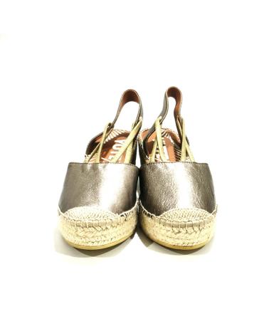 Zapatos de cuña per Donna VIGUERA ALPARGATA CASUAL DE PIEL CON CUNA Y PLATAFORMA DE YUTE FUMO
