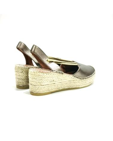 Zapatos de cuña per Donna VIGUERA ALPARGATA CASUAL DE PIEL CON CUNA Y PLATAFORMA DE YUTE FUMO