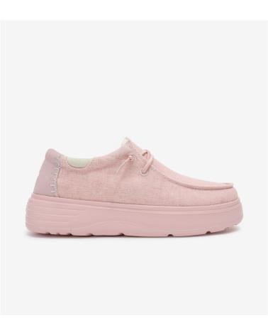 Nauticos de Mujer WALK IN PITAS 54 DAISY ZAPATO WALLABI DE MUJER DE ALGODON LINO - ROSA